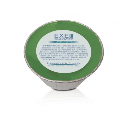 EXEL CERA VEGETAL DEPILATORIA VERDE  500GR