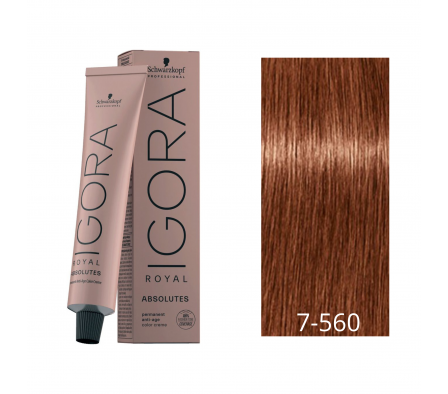 IGORA ABSOLUTE RUBIO MEDIO DORADO/MARRON NATURAL N° 7-560 